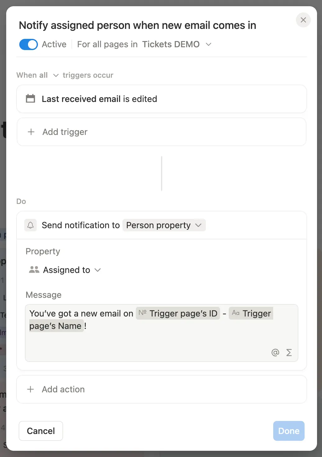 Automation to trigger a notification when a new email comes in