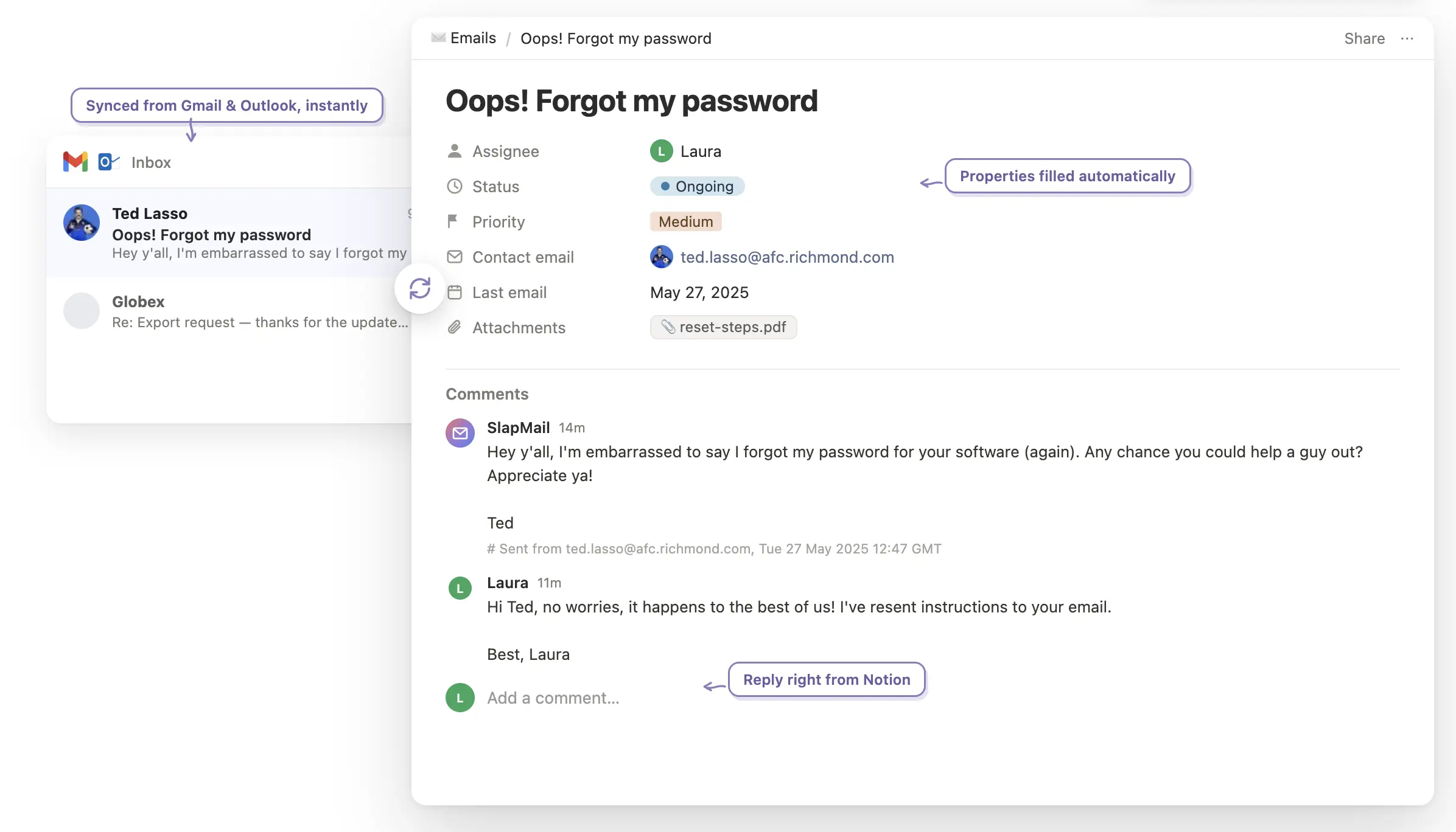 SlapMail - emails in Notion comments