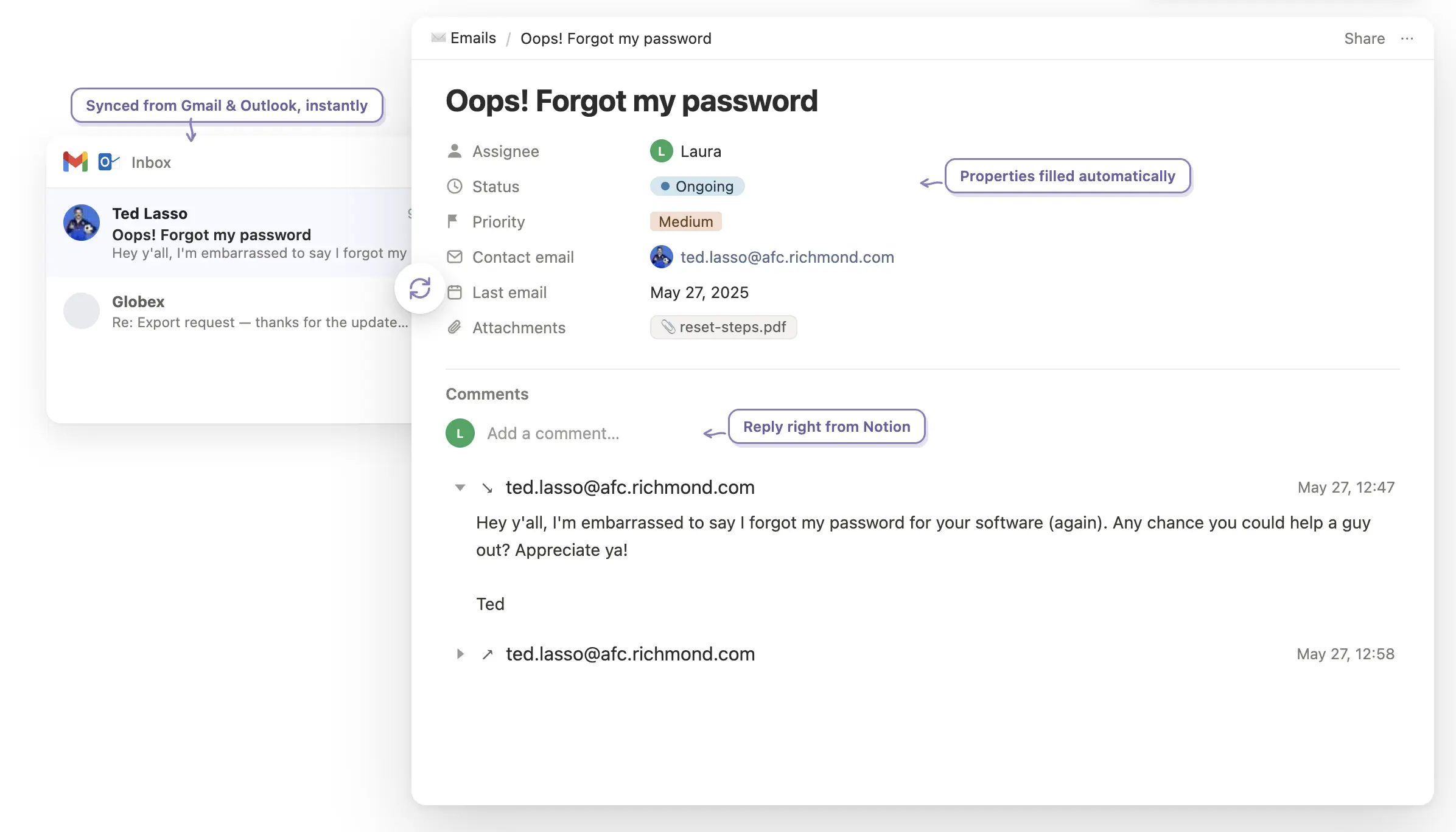 Sync Gmail & Outlook with Notion