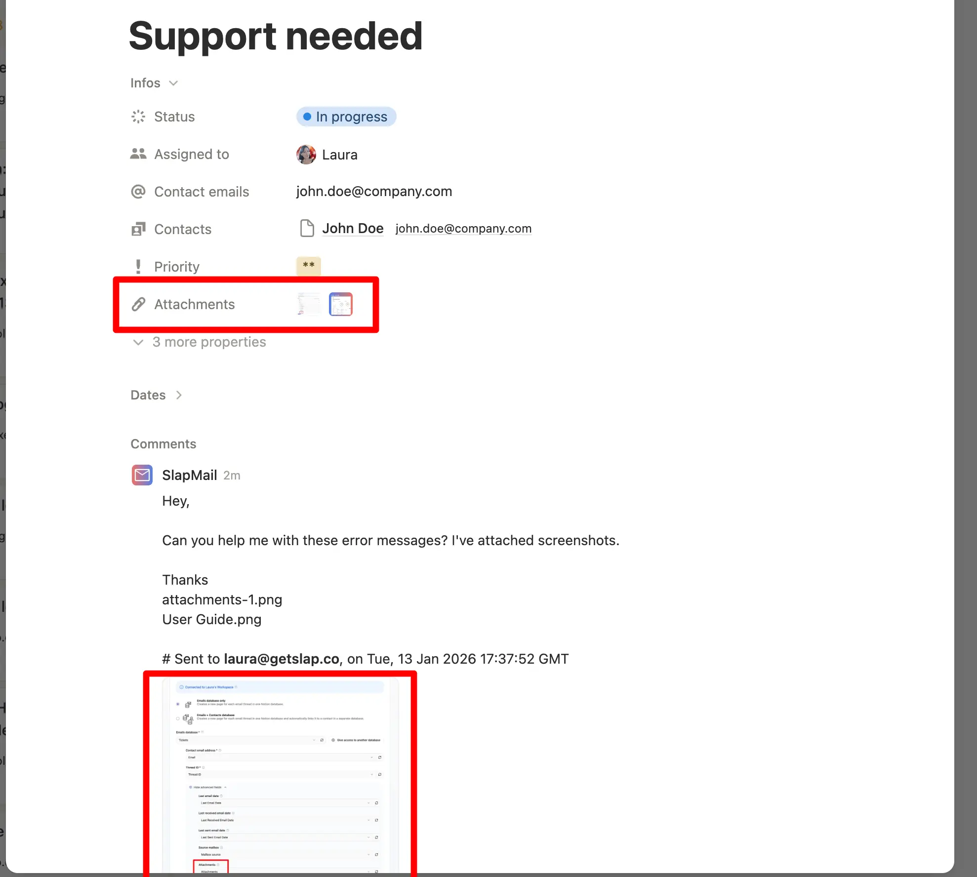 Attachments in notion property